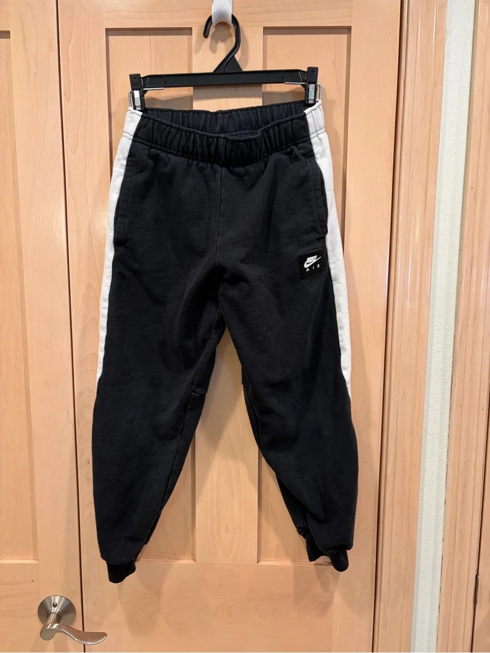 Nike Black Sweatpants with White Side Panels for Kids